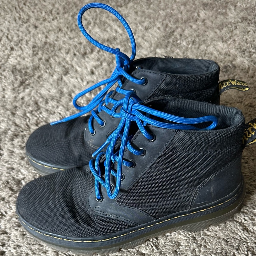 Dr. Martens Bonny Shoes Womens Size 5 Black Canvas Lace Up Ankle‎ Boots